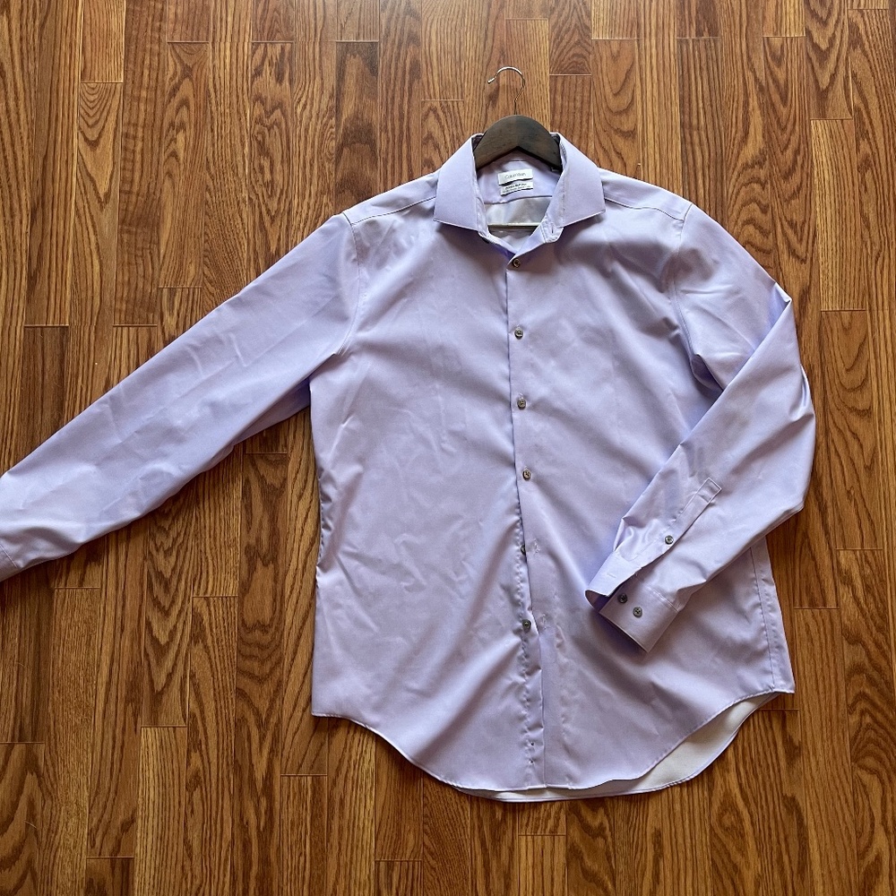 Calvin Klein Dress Shirt, Slim Fit with Stretch Collar